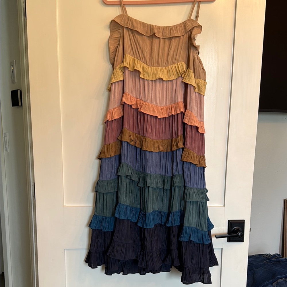 Storia Beige Spaghetti Strap Dress